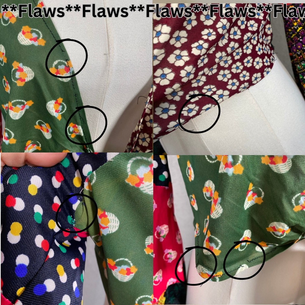 Vintage 70s Sundays‎ Child Patchwork Boho Cropped Tie Front Top Size 11 L Hippie - Picture 4 of 10